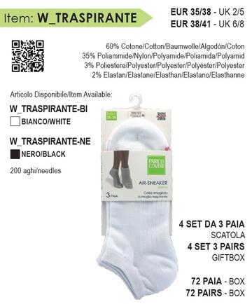 DESJWTRASPIRA- calza traspirante donna cotone w_traspirante - Fratelli Parenti